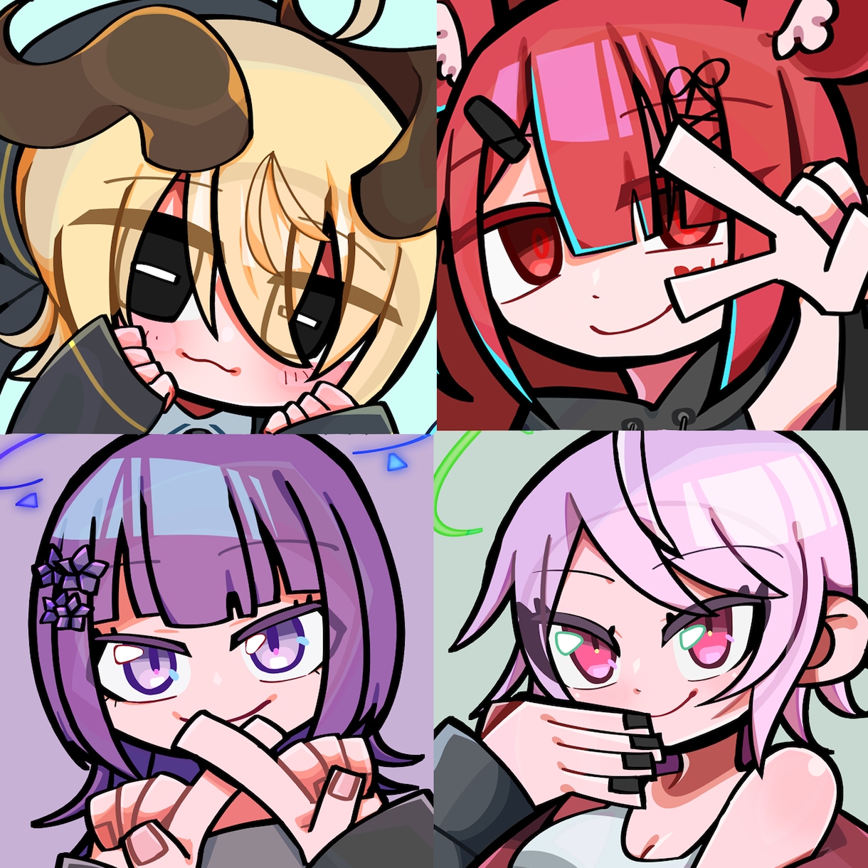 太線×ポップなデフォルメキャラ描きます 太線とぱきっとした色のポップなデフォルメイラストを制作します イメージ1