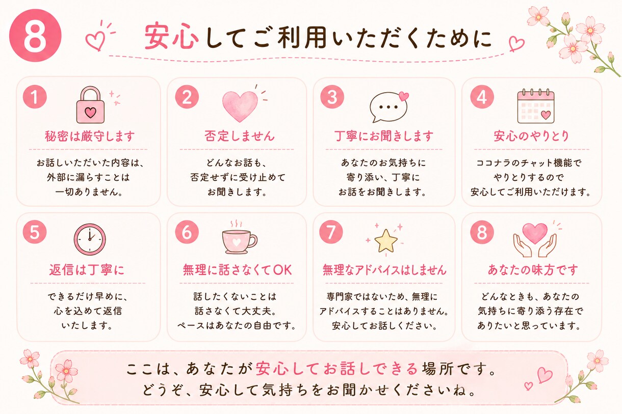 3日間チャットであなたの悩みに寄り添います モヤモヤした気持ちを言葉にしてみませんか？Ҩ(´-ω-｀) イメージ8