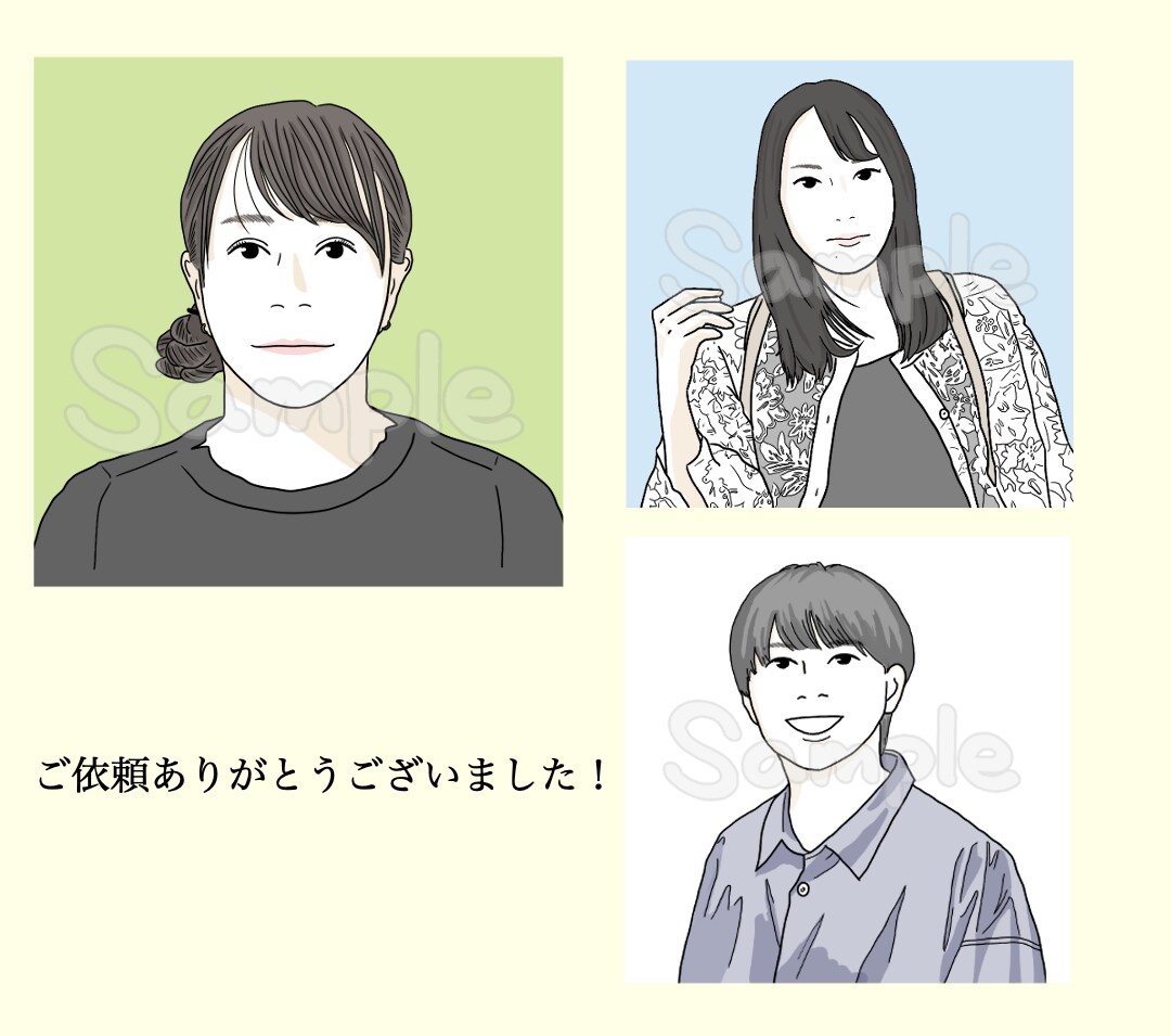 写真をもとに、似顔絵お描きします 写真は恥ずかしいけど、雰囲気は伝えたい方におすすめです！ イメージ6