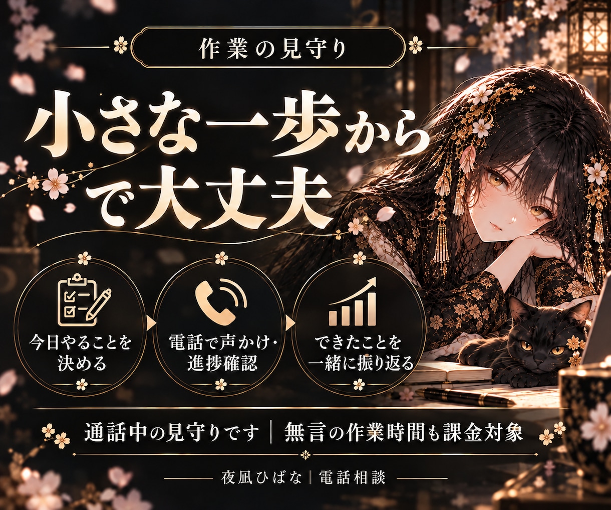 先延ばしした作業の一歩目を電話で見守ります 片付け・事務作業・勉強。ひとりで始めにくい方へ イメージ2