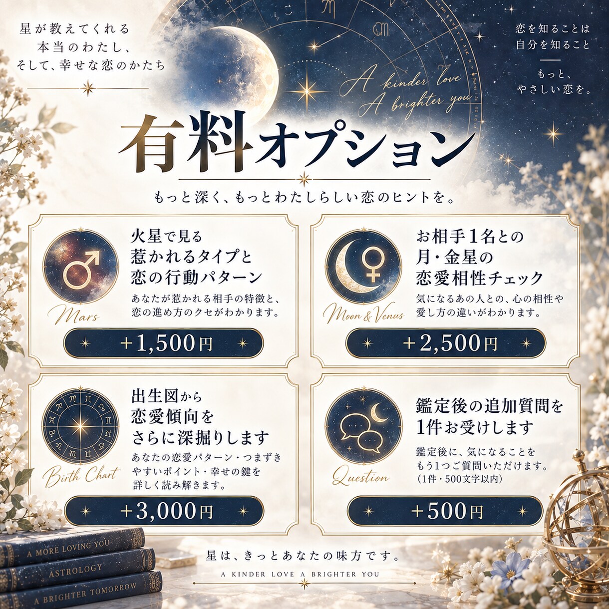 月と金星からあなたの恋愛傾向を読み解きます 惹かれる恋と安心できる恋。2つの星から貴女らしい愛し方を知る イメージ6