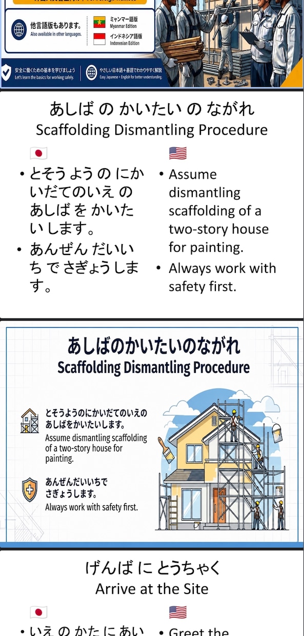 外国人向けの足場の教科書を販売します 現場経験20年作成 外国人向け足場教育5冊 英語版 イメージ9