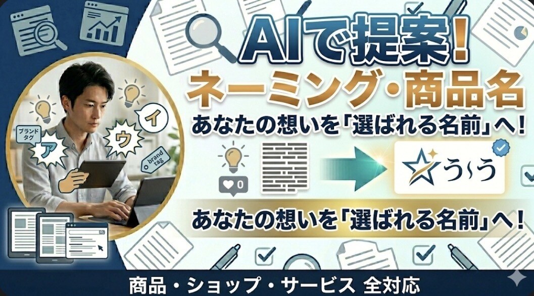 AIで提案！心に響くネーミング・商品名ます 10案提案！あなたの想いを「選ばれる名前」に変えるお手伝い。 イメージ1