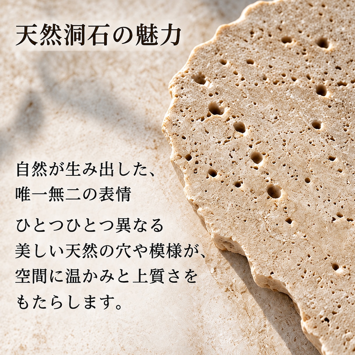 天然石トラバーチンの店舗看板・表札を制作しますます サロン・カフェの開業に。ロゴを刻む上質な石の看板 イメージ5