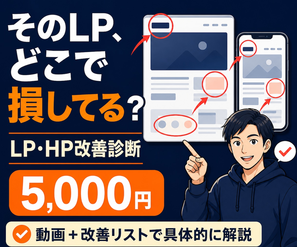 LP・ホームページの売れない原因を診断します ファーストビュー・文章・導線を動画で具体的に解説 イメージ1