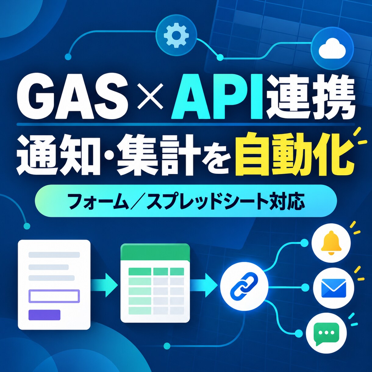 GAS・API連携で業務を自動化します フォーム・スプレッドシートの通知や集計を自動化 イメージ1