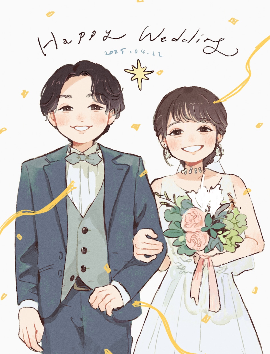 大人数可◎あたたかい似顔絵を描きます ウエディング、誕生日、記念日、プレゼントetc… イメージ2