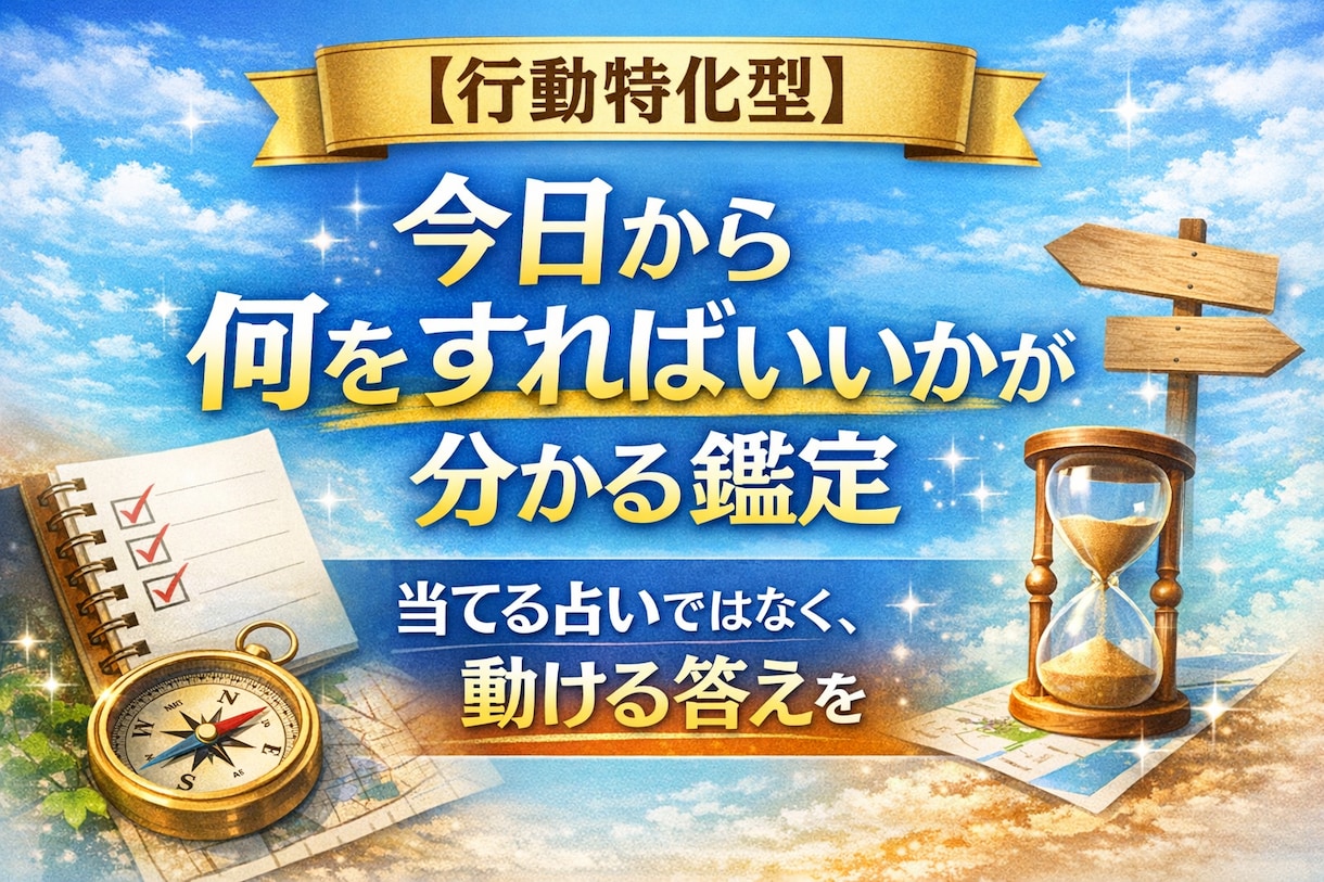 行動特化型。今日から何をすればいいか鑑定します 当てる占いではなく、動ける答えを。 イメージ1