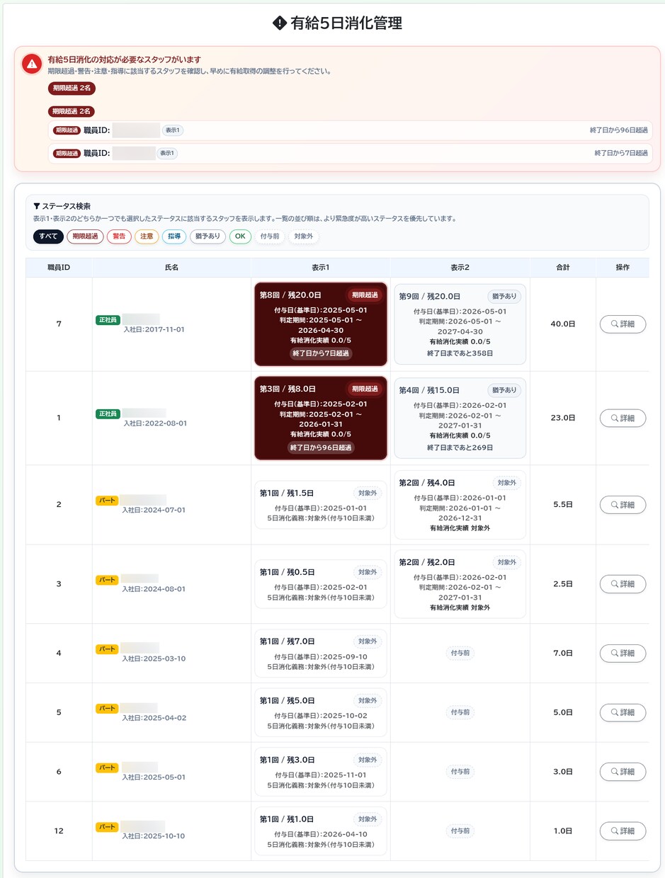 有給管理システムを制作・導入いたします 有給管理をWebでわかりやすく イメージ9