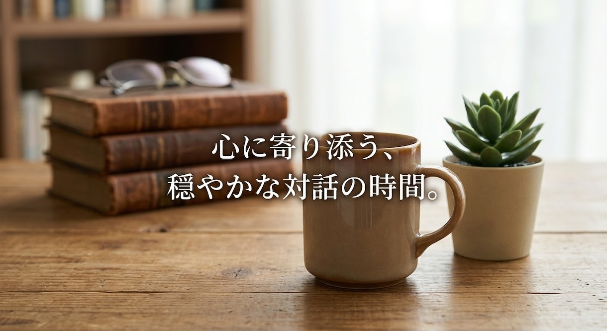 身近な人に言えない悩みや本音を丁寧に伺います 誰にも言えない本音や愚痴を静かに受け止める安心の時間です イメージ1