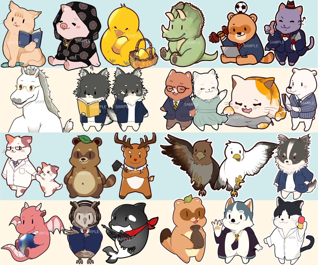 動物・キャラ・似顔絵の可愛いスタンプお描きします 4個〜制作!Twitch, YouTubeなどなどもOK!! イメージ9