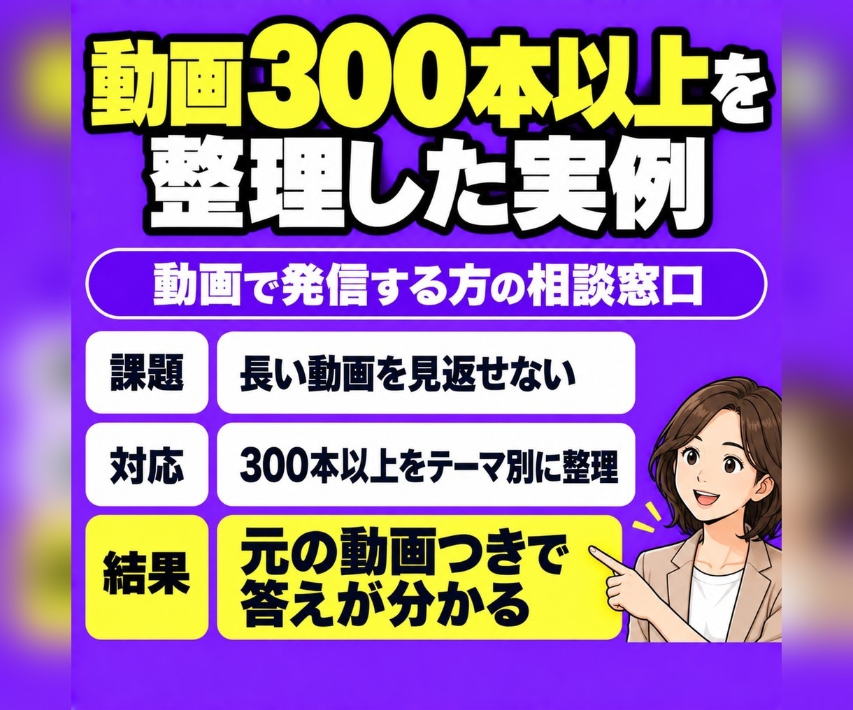 動画・発信を学習したAI相談ボットを作ります あなたの考え方で、出典の動画を添えて答える相談窓口 イメージ4