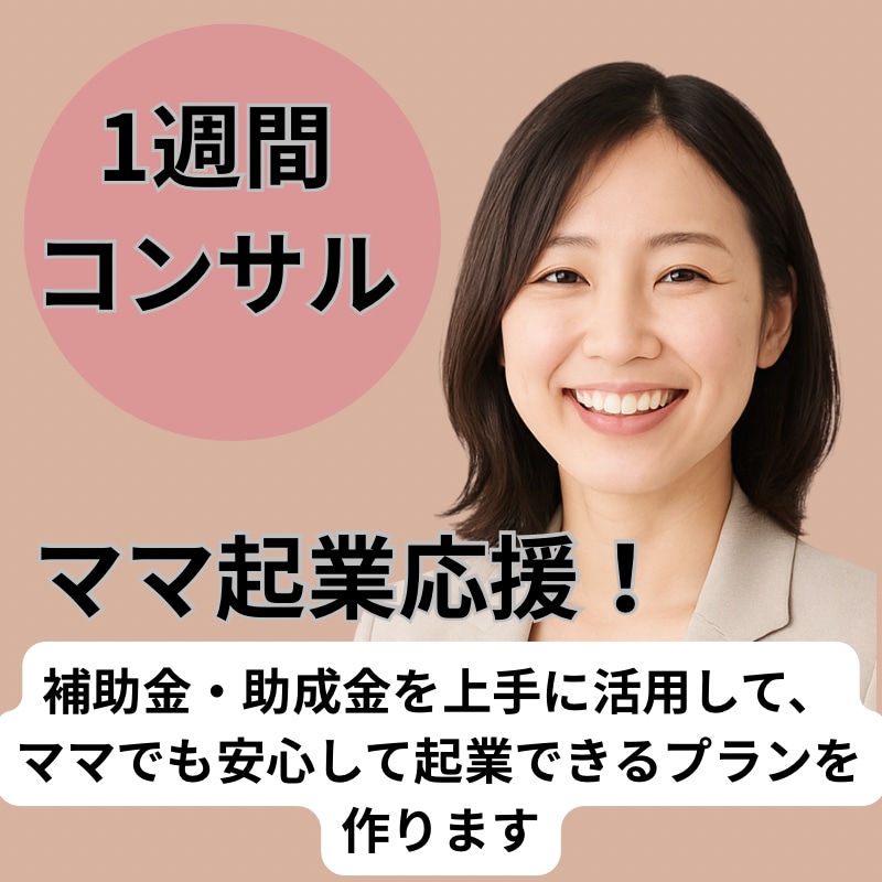 ママ起業応援！補助金活用×事業計画作成支援します 子育てしながら起業！行政書士・AFP・MBA資格者がサポート イメージ1