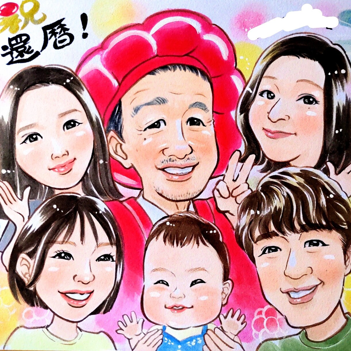 華やか♪上品な誰にでも喜ばれる似顔絵作成します 【元漫画家】が描く似ていて表情豊か嫌味のない作画 イメージ3