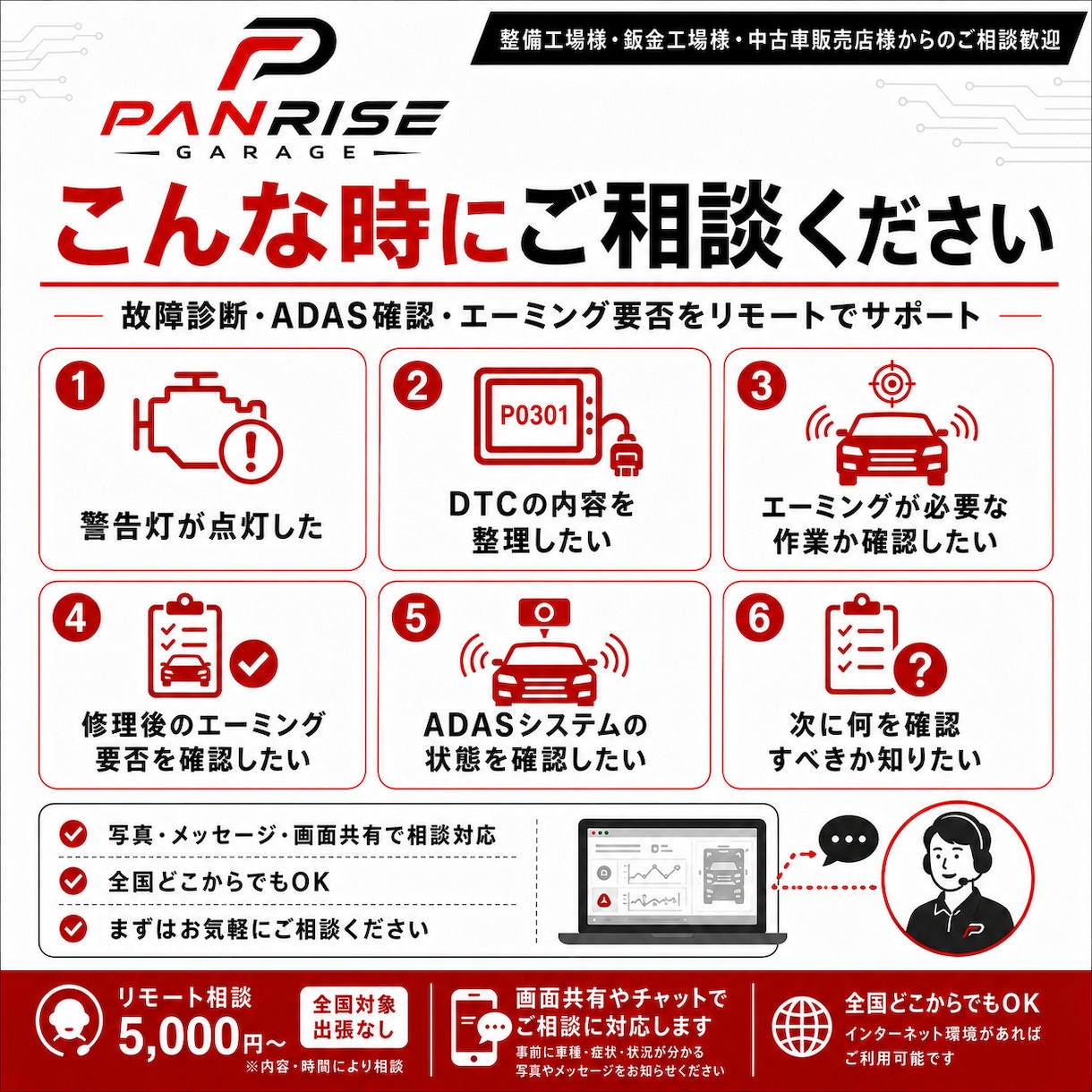 自動車故障診断をサポートします 故障診断・エーミング要否を現場目線でわかりやすく整理します。 イメージ2