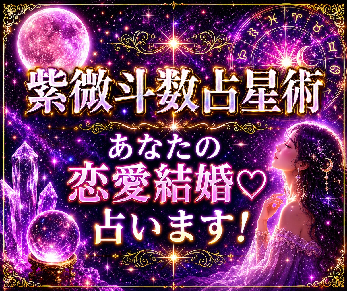 高い的中率、紫微斗数占星術で恋愛結婚を占います ♡恋愛や結婚に対してのアドバイスいたします♡お試しください！ イメージ1