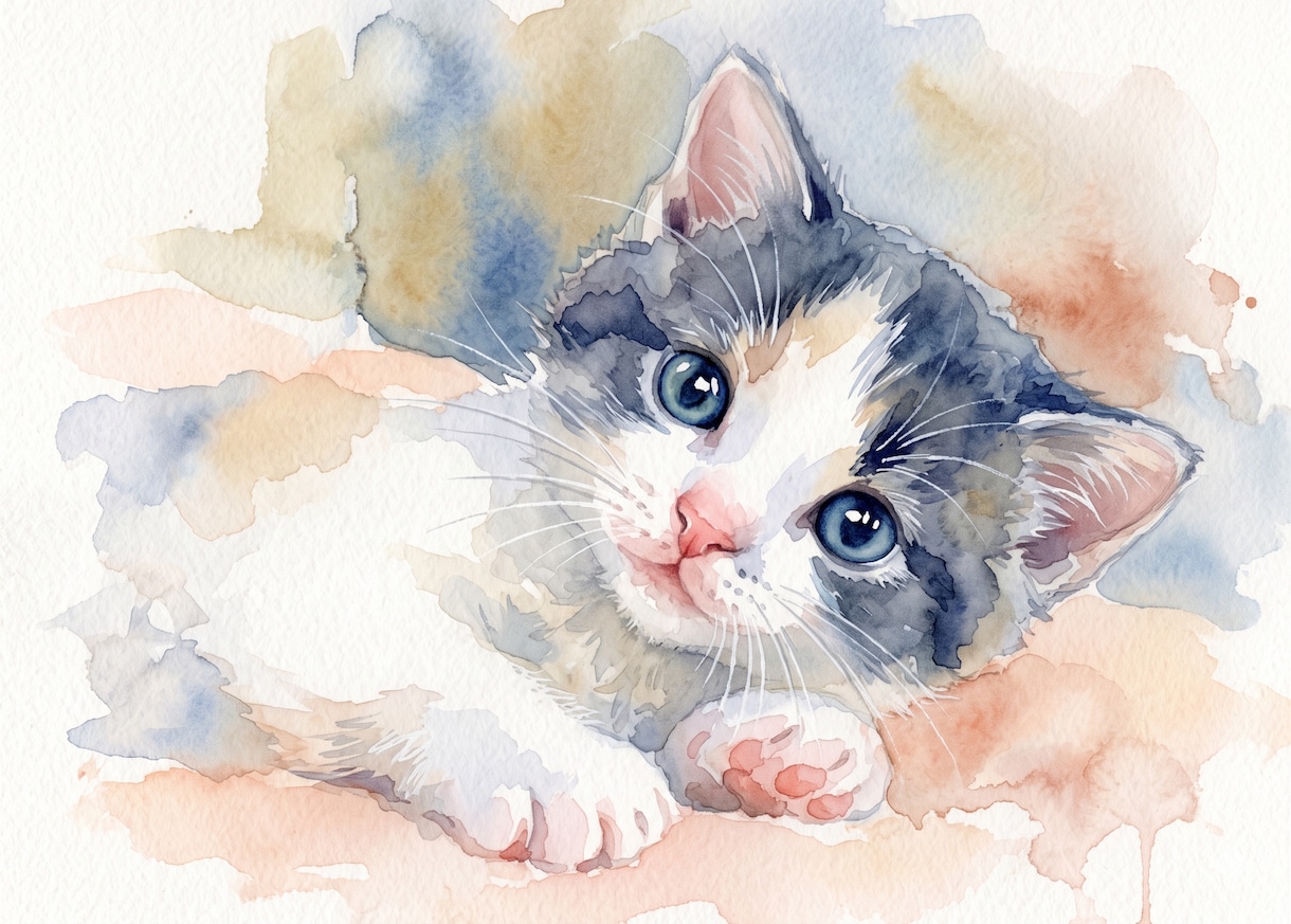 透明水彩で動物・ペットのイラストを手描きします 手描きの水彩画のイラストを、ご自宅やプレゼント用に！！！ イメージ1