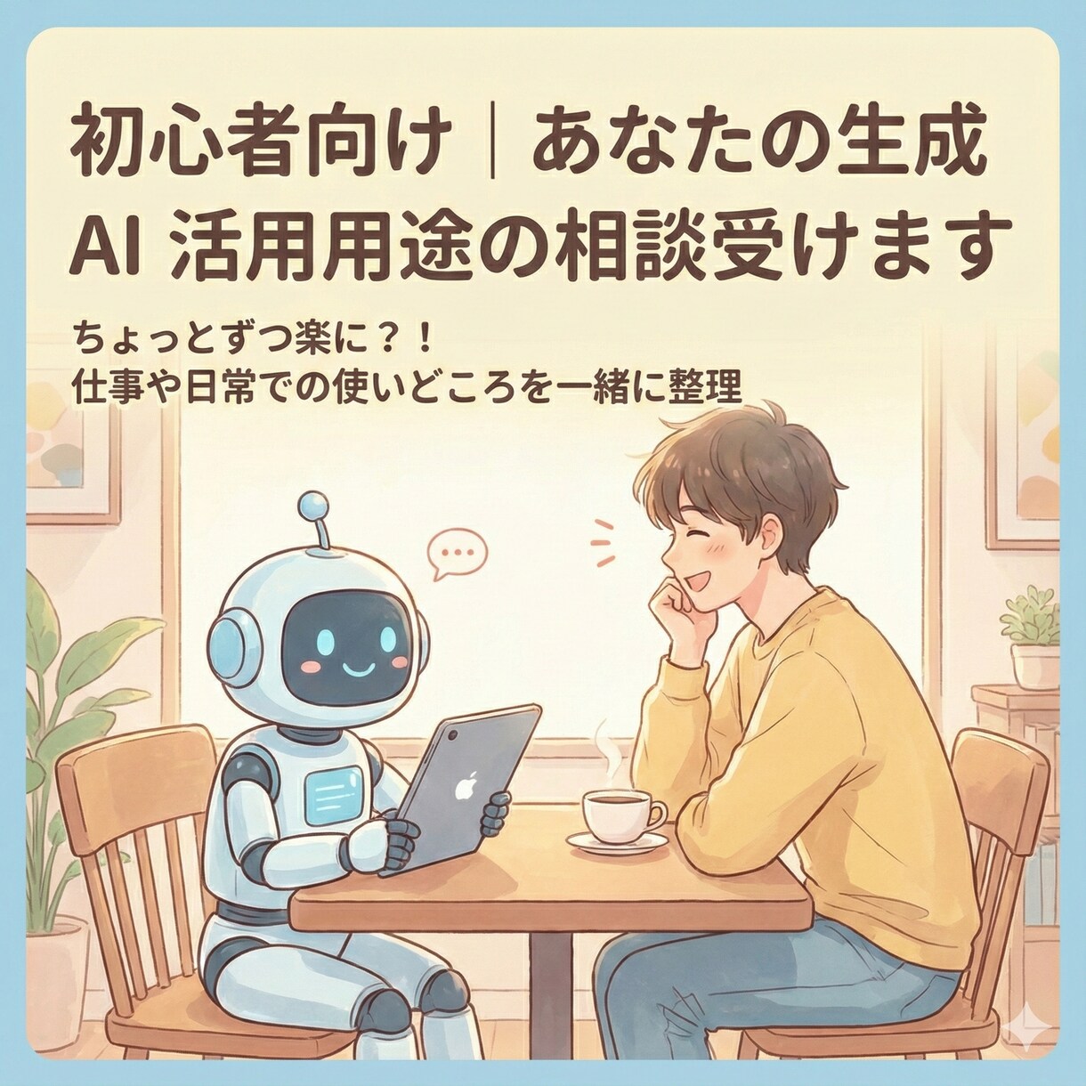 初心者向け｜あなたの生成AI活用用途の相談受けます ちょっとずつ楽に？！仕事や日常での使いどころを一緒に整理 イメージ1