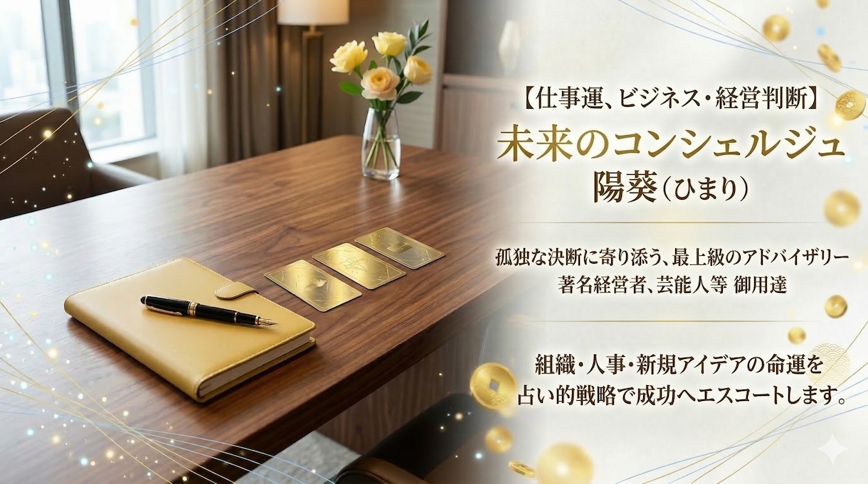 著名人御用達、未来のコンシェルジュが成功へ導きます 職場の悩みから経営の孤独まで。4万人が頼る秘密の相談役 イメージ1