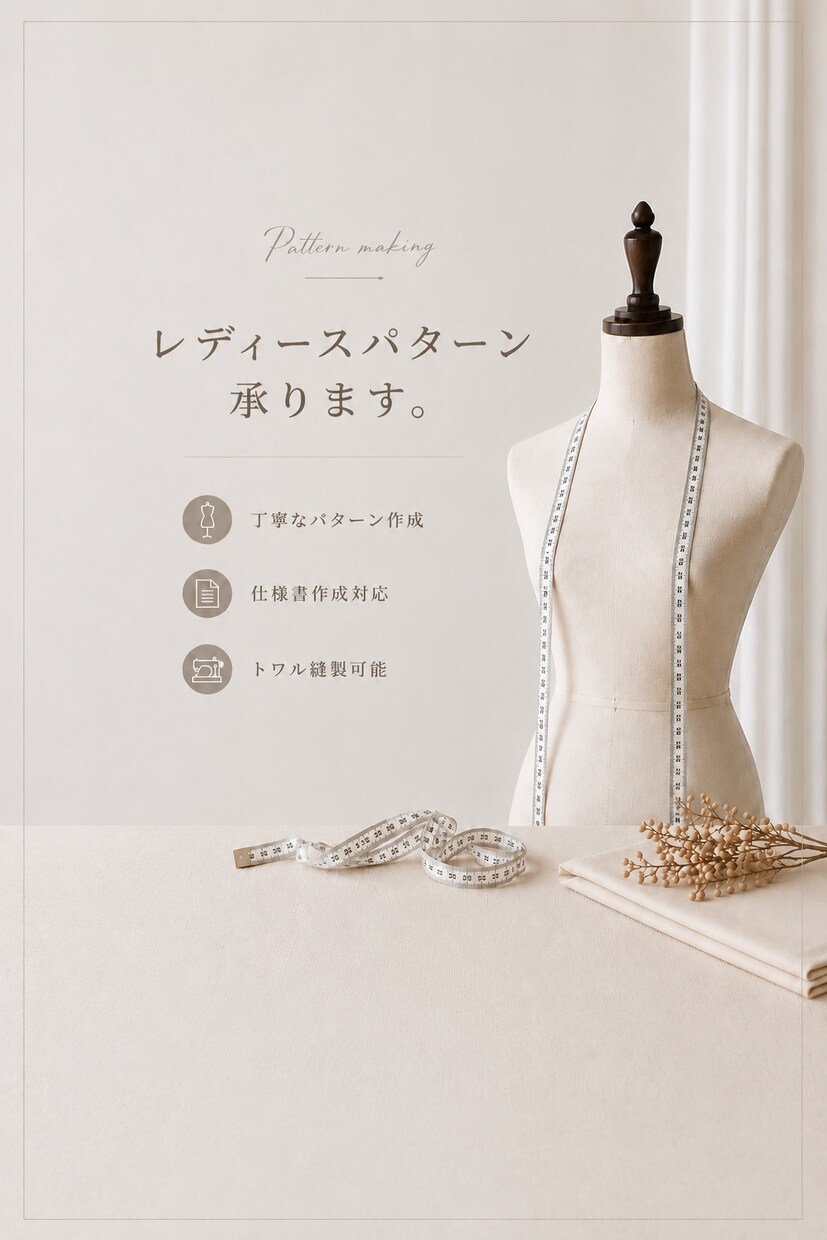 レディースパターン作成承ります 想いを形にする丁寧なパターンメイキング イメージ1
