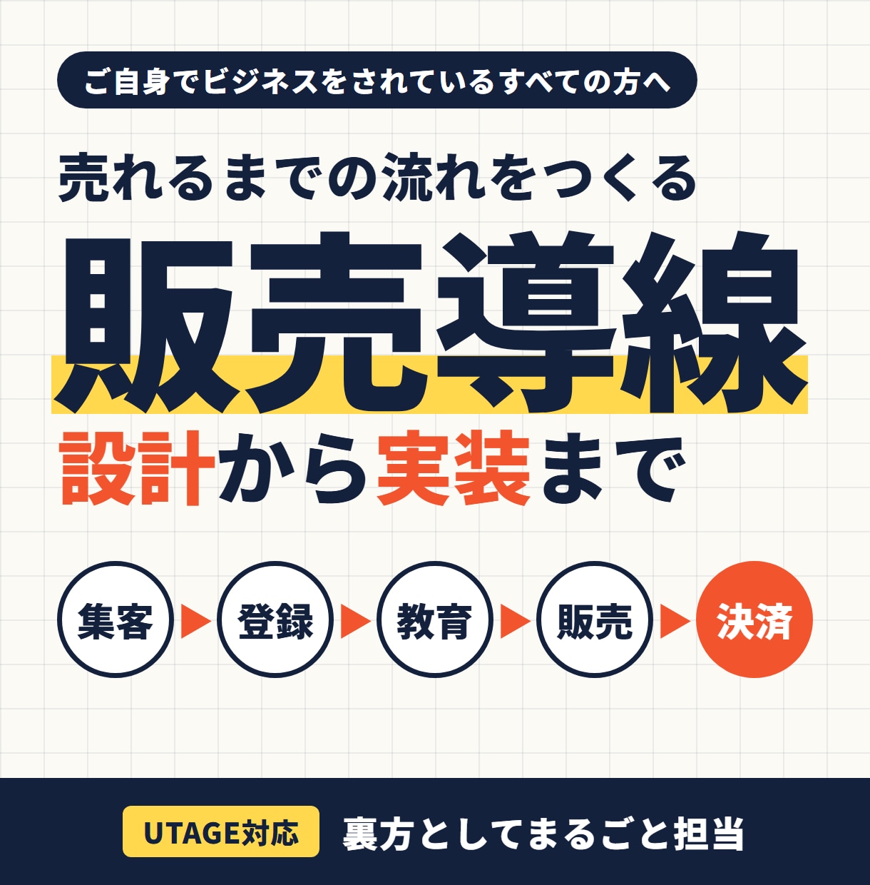 売れる仕組み作りをサポートします UTAGEで売れる仕組みを自動化！面倒な設定はすべてお任せ イメージ1