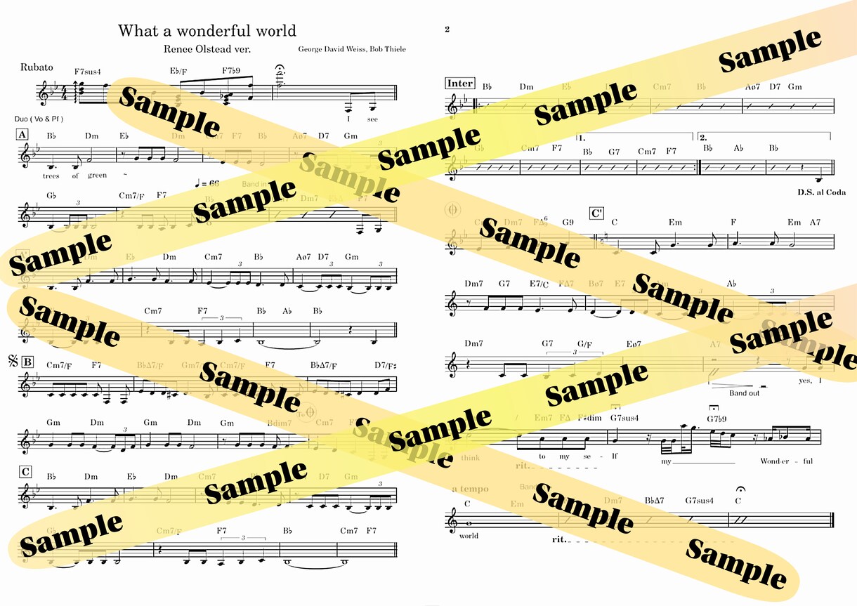 現場仕様の楽譜【リードシート・清書】制作いたします バンドやジャムセッションに使える、あなたと共演者のための楽譜 イメージ4