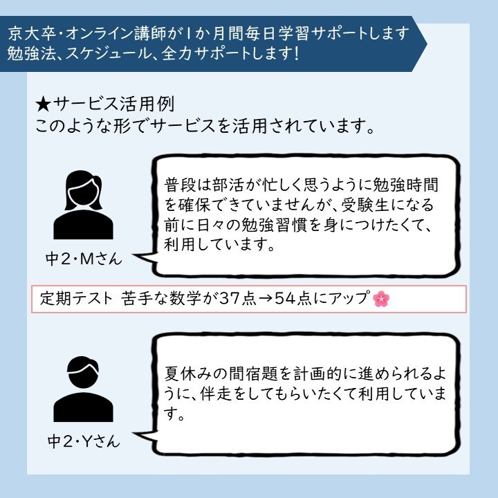 京大卒オンライン講師が1か月毎週学習サポートします 勉強法、スケジュール、全力サポートします！ イメージ4