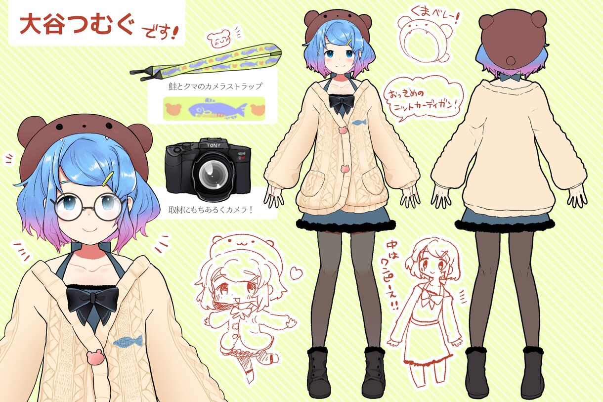 キャラデザイン込みでLive2dアバター作成します キャラデザインからアバターまで！ イメージ1