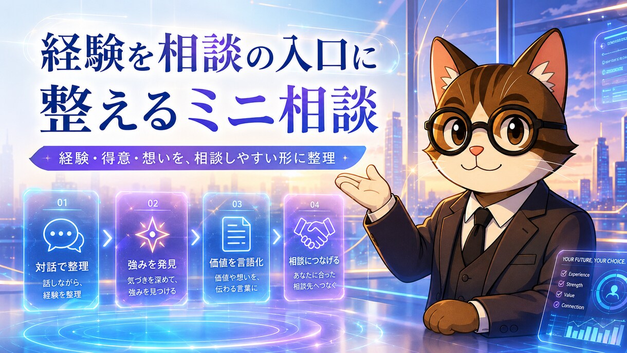 経験を相談の入口に整えるミニ相談をします note・SNS・プロフィールを相談につながる言葉に整えます イメージ2