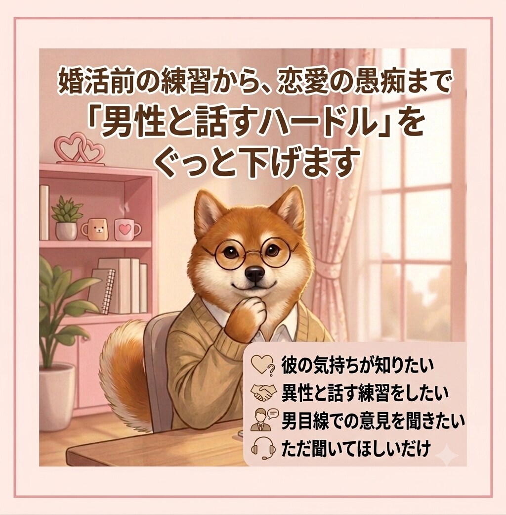 男心の本音や恋愛相談・男性と話す練習相手になります サンプルボイスあり。ただ話を聞いてほしいだけも大歓迎です。 イメージ1