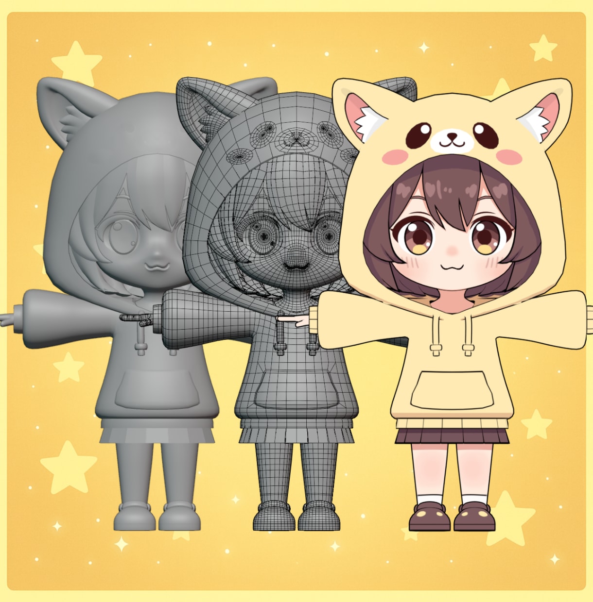 ちび/ミニ限定！ Vtuber3Dモデル作ります 配信サポート対応｜VRM形式｜制作データ提供可 イメージ2