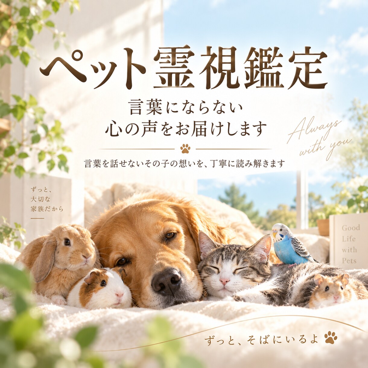 ペット霊視鑑定|言葉にならない心の声をお届けします 言葉を話せないその子の想いを、丁寧に読み解きます イメージ1