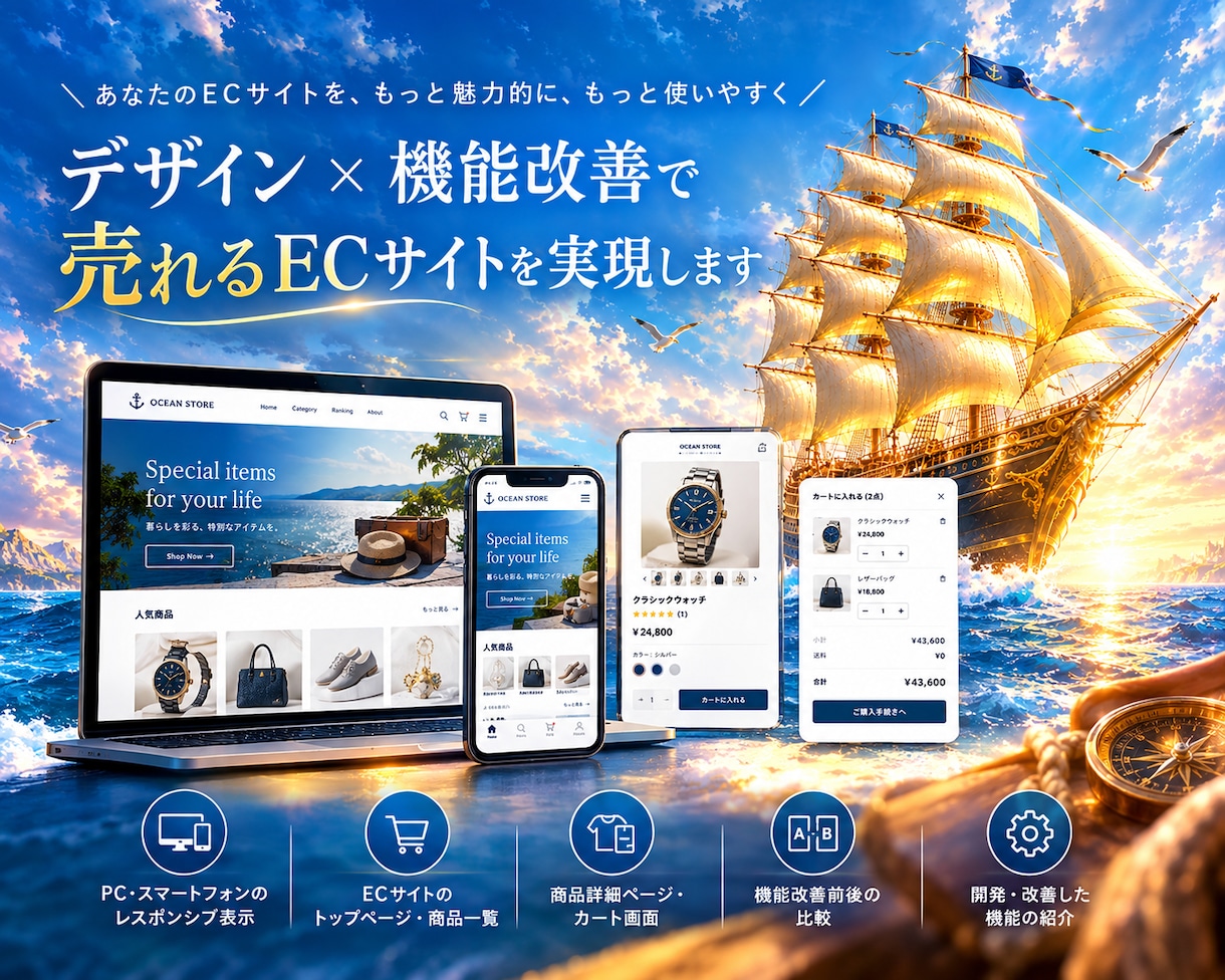 ECサイトの開発・改善を承ります 売上と使いやすさを高めるECサイトを構築・改善 イメージ1