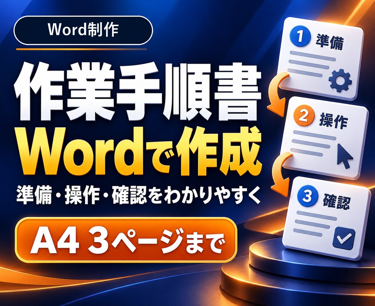 Wordで作業手順書・マニュアルを作ります 箇条書きから手順書へ｜3ページ・10工程まで イメージ1