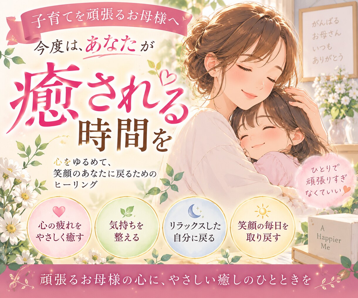頑張るお母様へ心をゆるめる癒しのヒーリングをします 誰にも言えない子育ての疲れを、そっと抱えているお母様へ イメージ1