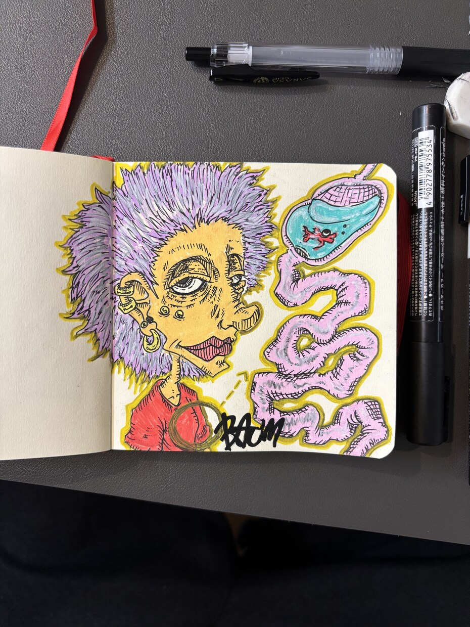 アナログで一枚絵を描かせていただきます ちょっと不気味でポップな絵をアナログで描いています！ イメージ6