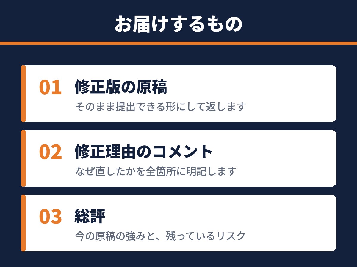 24時間以内に総合型選抜の志望理由書を添削します 出願前日でも間に合う｜指導歴4年・のべ300名が対応 イメージ3
