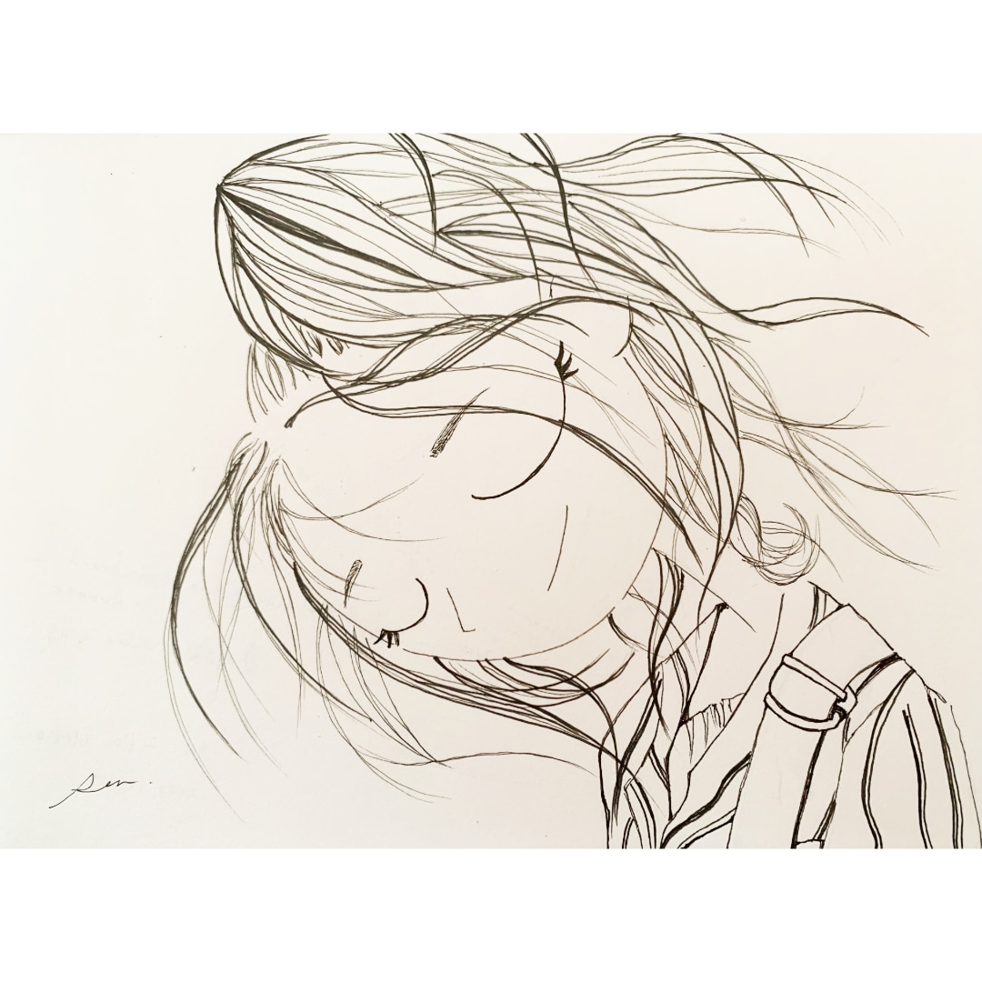写真からゆるふわな似顔ドローイングをお描きします ご自宅に、贈り物に。繊細な線で描く、あなただけの原画 イメージ3