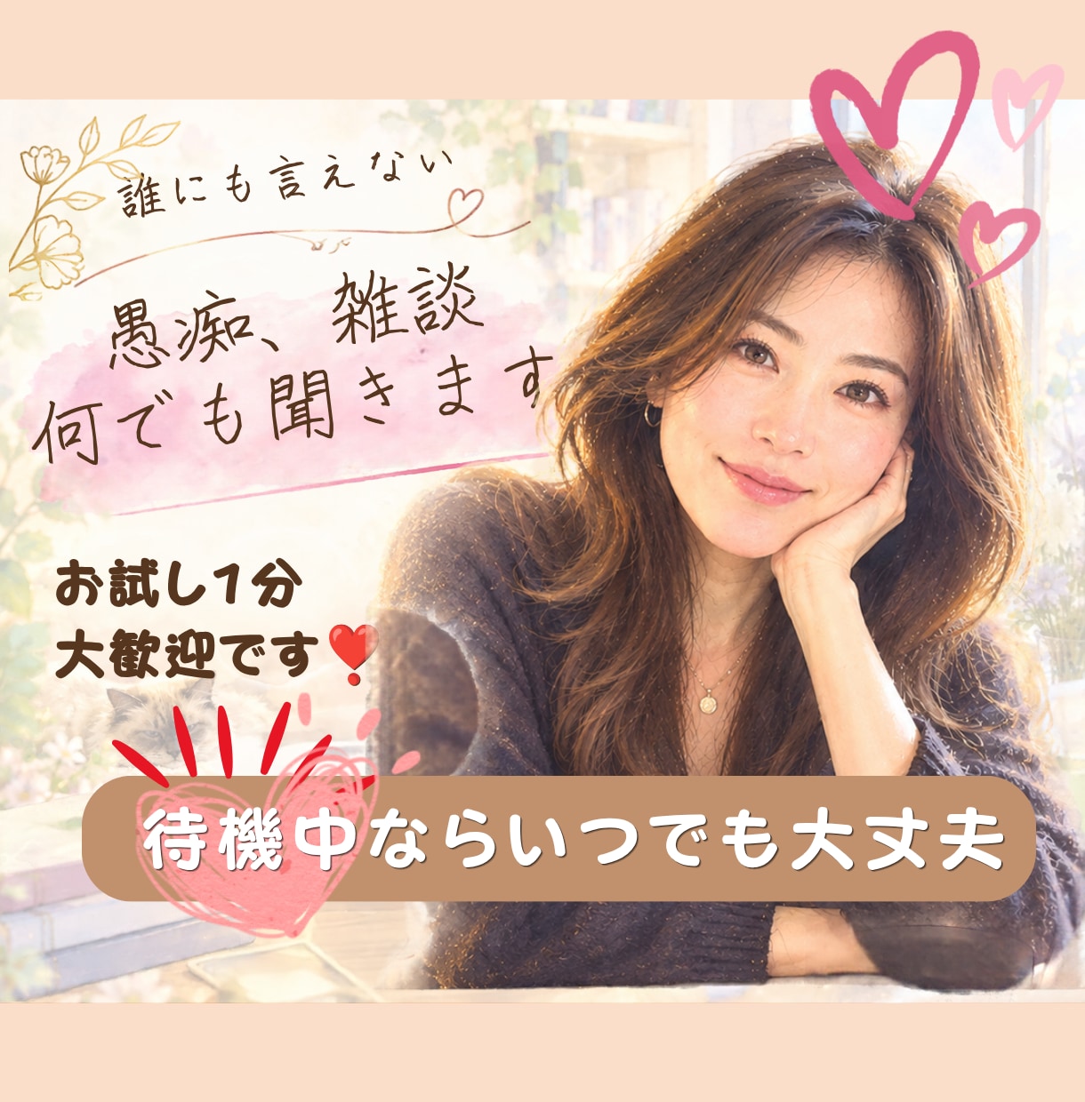 関西弁でゆったり癒し時間♡話し相手になります まったり雑談♡相談♡お試し１分♡やさしくお聴きします イメージ1
