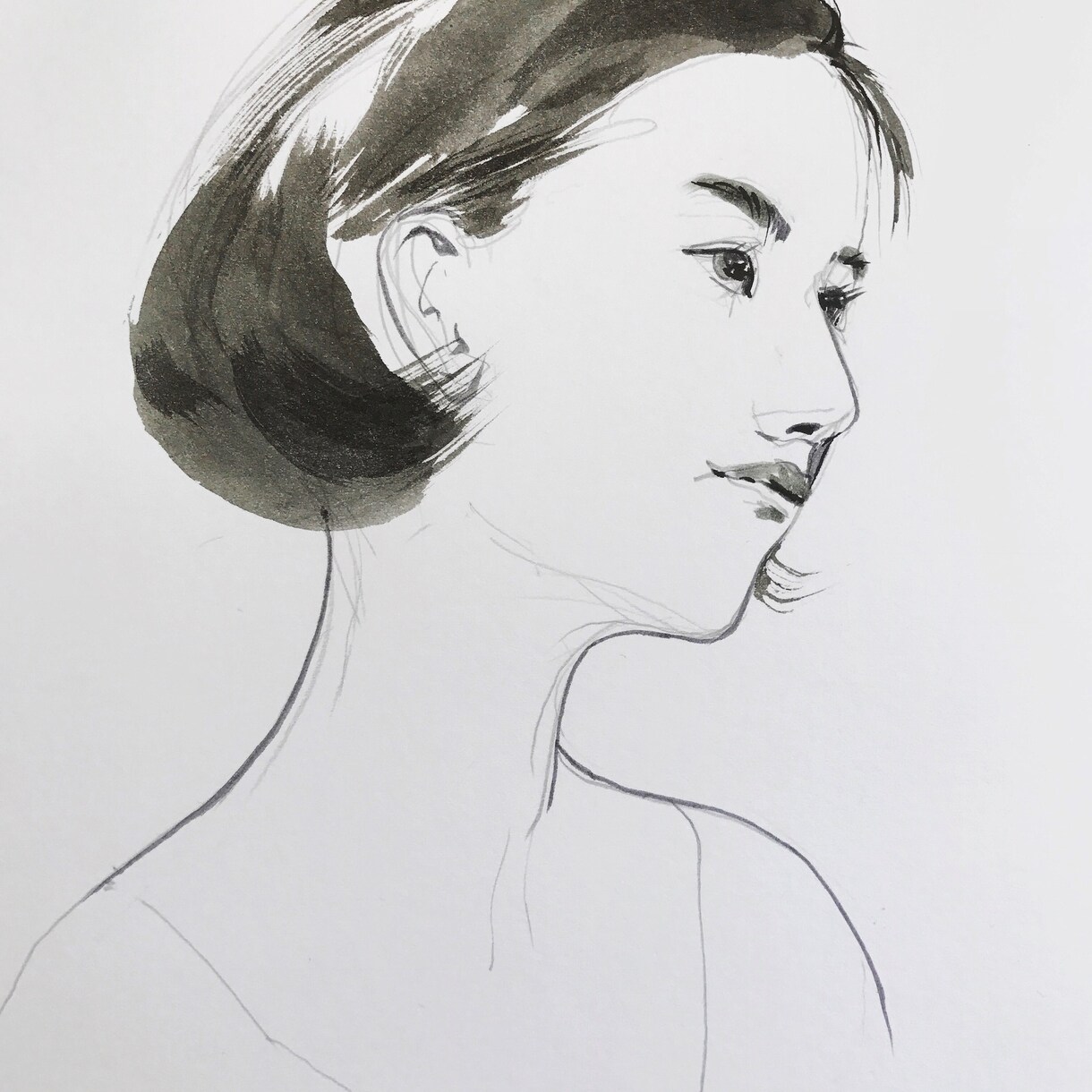 筆タッチのシンプルな似顔絵、アイコンを描きます 。スタイリッシュなセンスある、おしゃれイラストタッチで。 イメージ8