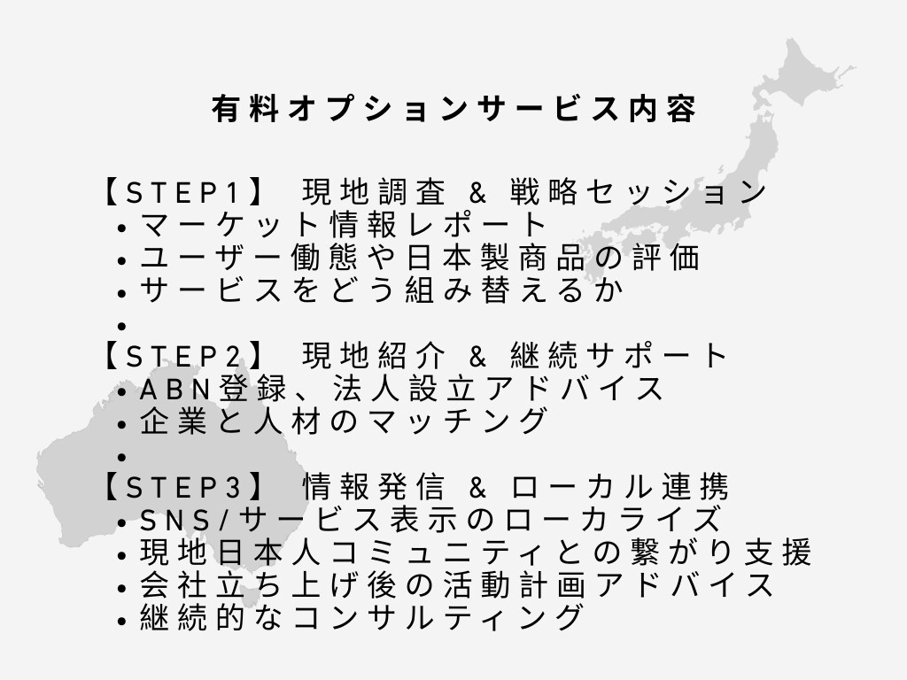 専門家がオーストラリア進出支援します 「今あるスキルとサービスで、世界に一歩踏み出す」 イメージ4