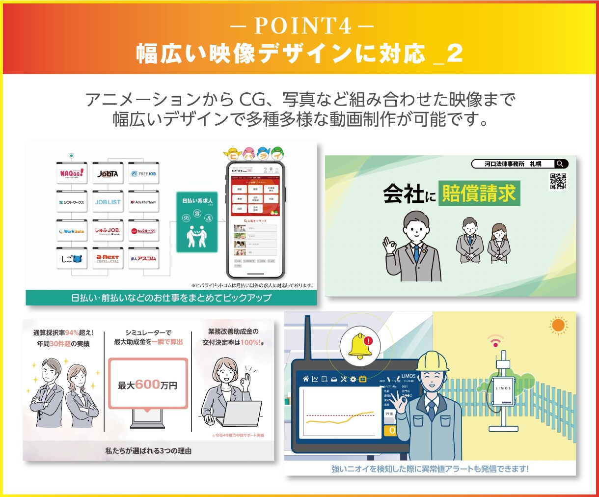 シンプルで伝わるサービス紹介PR動画を制作します 「伝わりやすい」アニメーション動画を、無理なく、ちょうどよく イメージ6