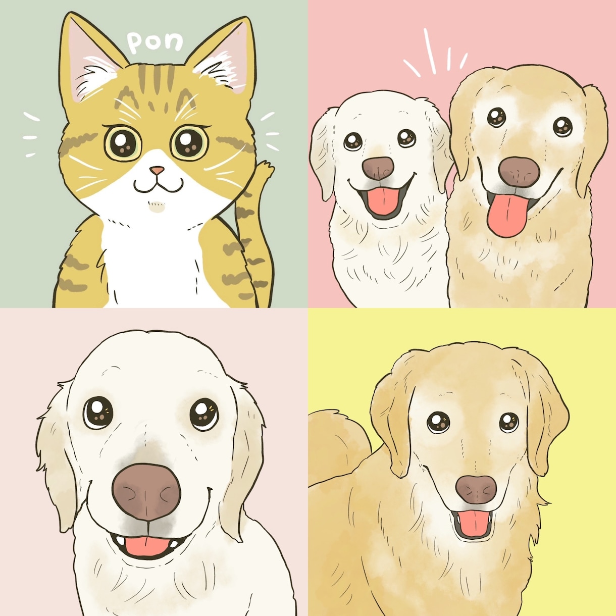 ペットの似顔絵アイコンお描きします 犬、猫、鳥などペットの似顔絵アイコンを作成致します！ イメージ4