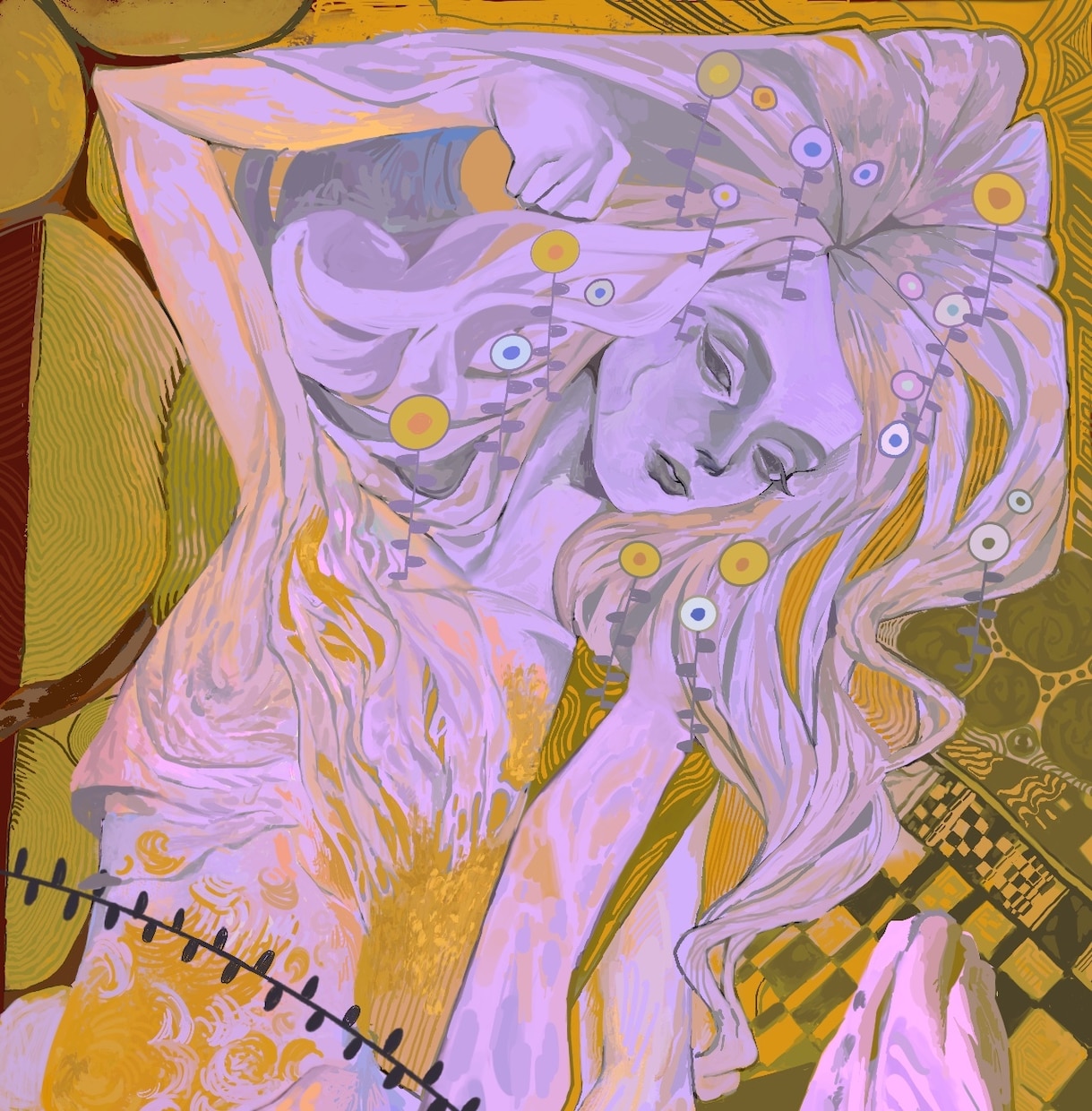 アール・ヌーヴォー風のイラストます アール・ヌーヴォーをデジタルイラストで イメージ1