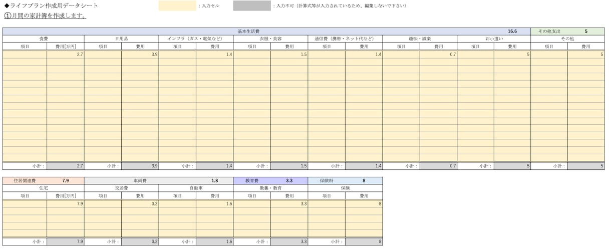 口現役FP口ライフプラン自動作成ツールお売りします 今月使い過ぎ！？家計は大丈夫…？将来は？そんな不安を解決！ イメージ3