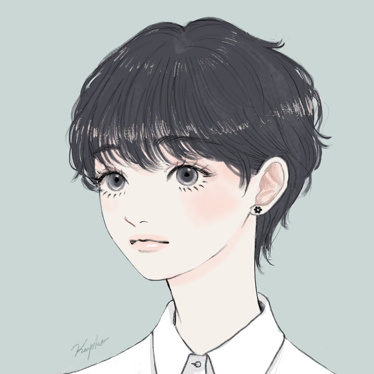 シンプル塗りで大人かわいいイラストお描きします 似顔絵OK！簡単なアクセサリー無料です♡ イメージ4