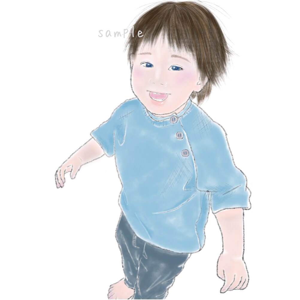 お写真を元に柔らかい色彩でイラストを作成いたします 思い出の大切なお写真をほんわかしたイラストに残しませんか❁︎ イメージ4