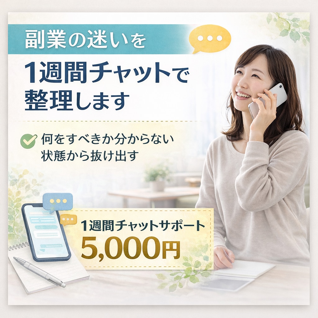副業の悩みを1週間チャットで解消します 考えが止まっている人のための伴走サポート イメージ2