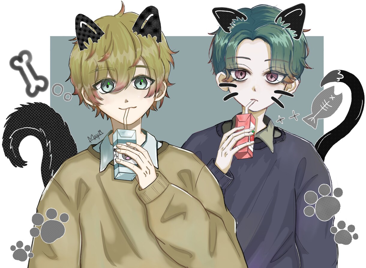 商用可◎背景つきイラストかきます 病みかわいい、ダークポップなイラストが得意です イメージ6