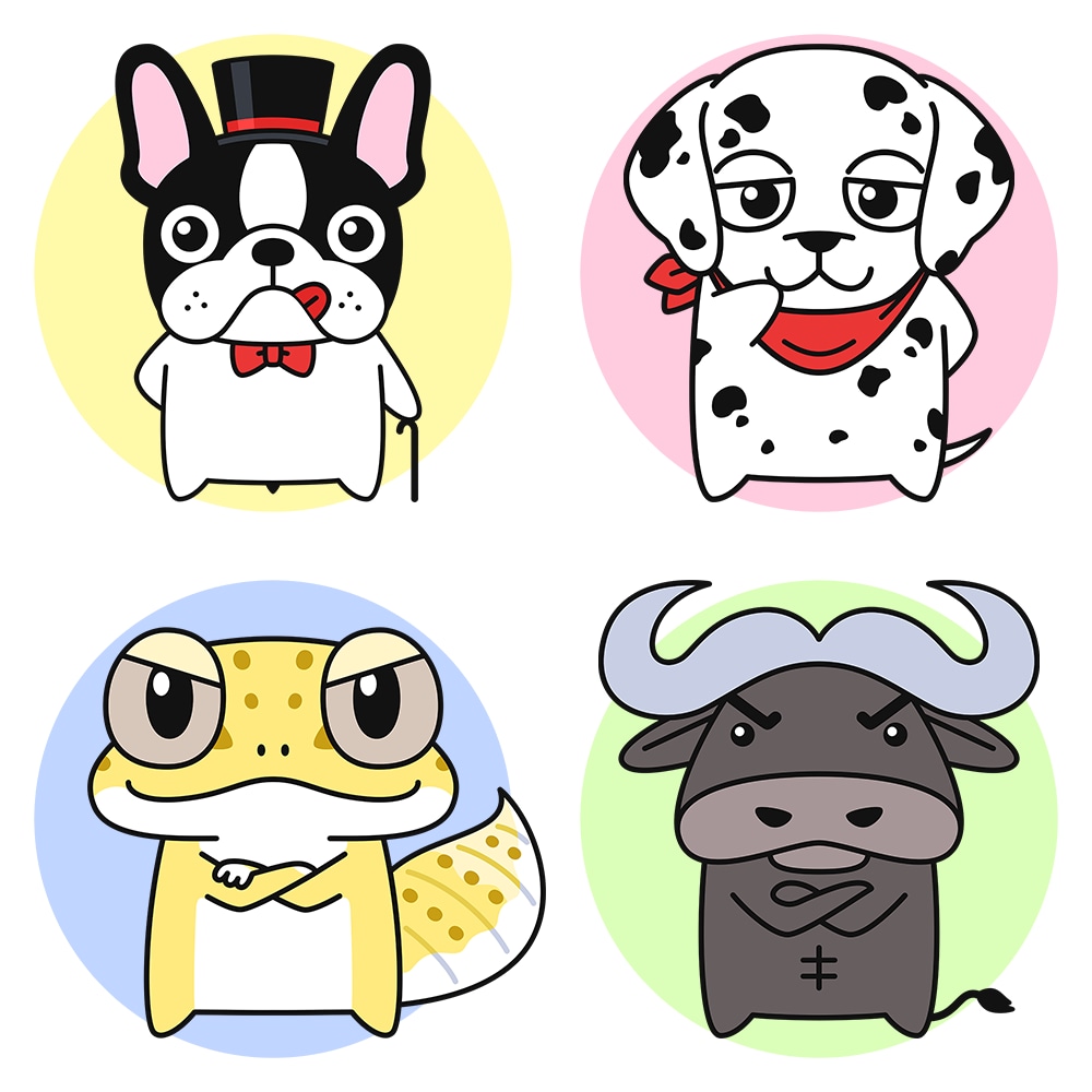 喜怒哀楽4点セット！かわいい動物を擬人化させます YouTubeのマスコットキャラクターにどうですか？ イメージ3